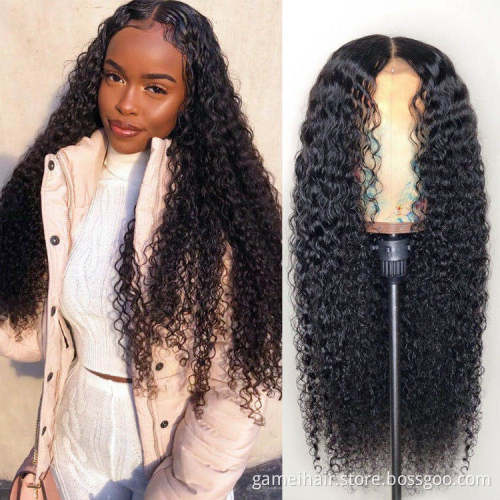 Glueless Deep Curly Hd 4x4 5x5 Lace Closure Wig Raw Brazilian Virgin Human Hair Wholesale Transparent Full Lace Front Wig Vendor
